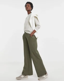 Sage Wide Leg Jersey Trousers