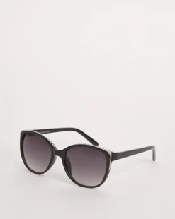 Sarah Black Wide Frame Sunglasses