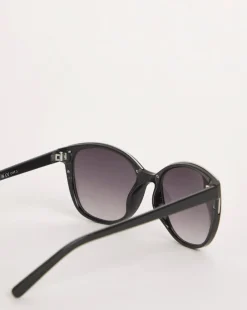 Sarah Black Wide Frame Sunglasses