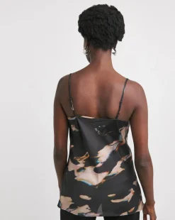 Satin Cowl Neck Strappy Cami