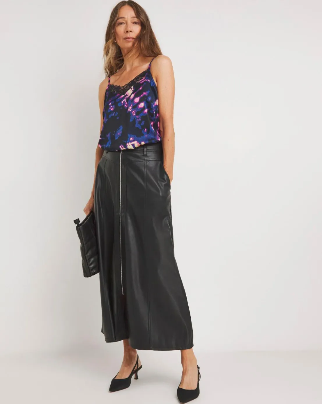 Satin Lace Trim Cami