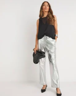 Satin Mix Sheer Vest