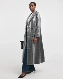 Sequin Longline Coat
