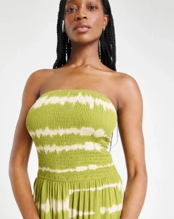 Shirred Bandeau Beach Jumpsuit