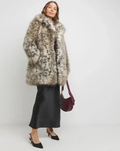 Short Leopard Faux Fur Coat
