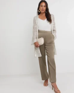 Silver Sequin Longline Cardigan