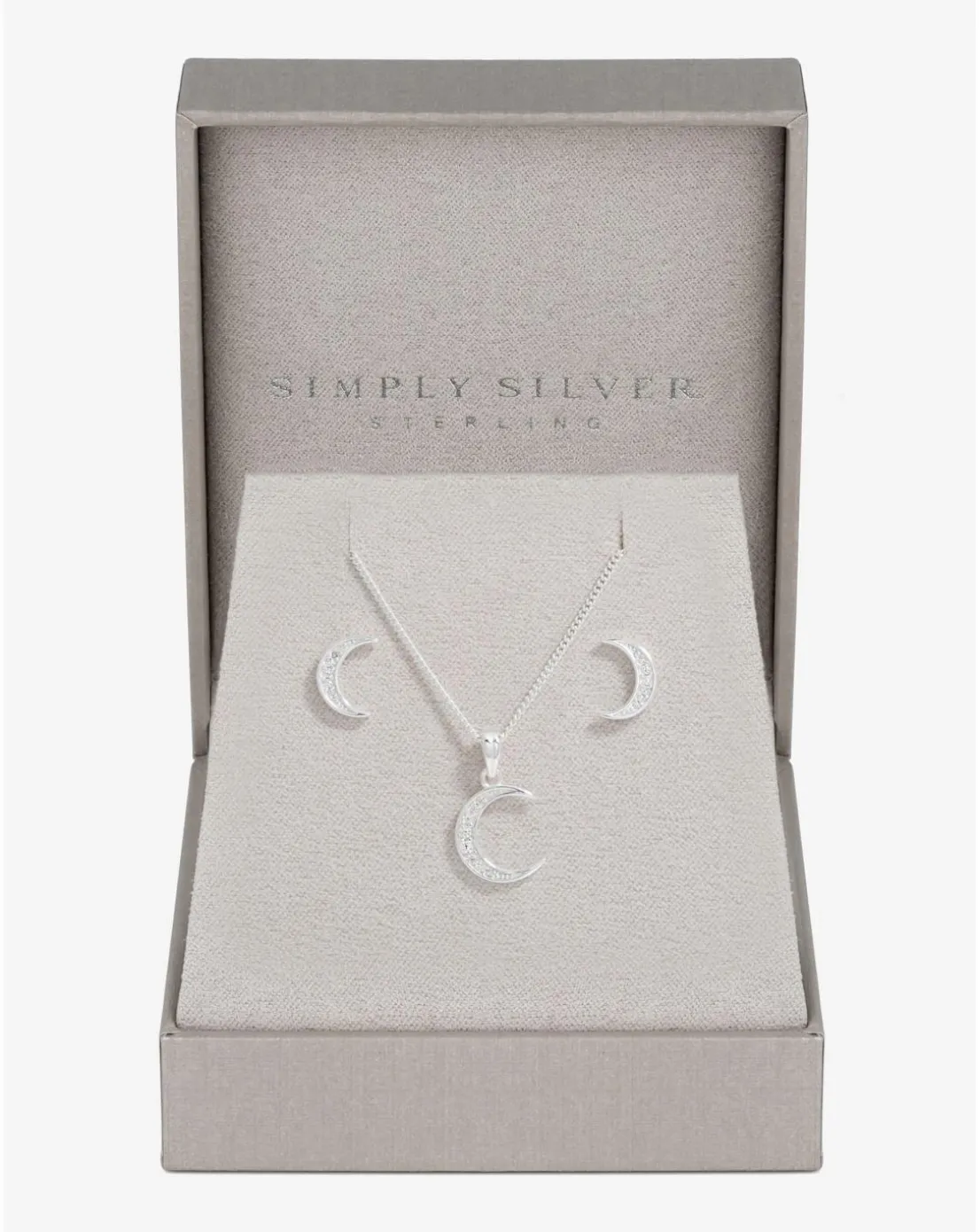 Simply Silver 925 CZ Crescent Set