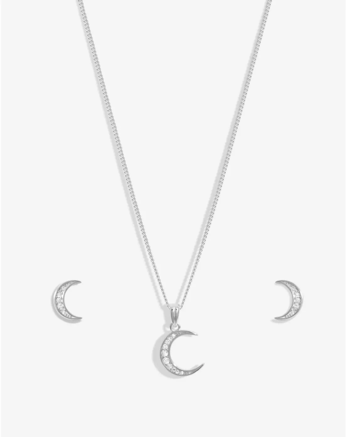 Simply Silver 925 CZ Crescent Set