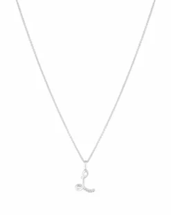 Simply Silver 925 CZ Initial Pendant - L