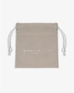 Simply Silver Sterling Silver 925 Polished And Crystal Kiss Stud Earrings