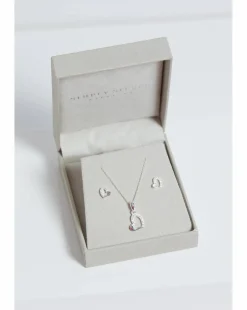 Simply Silver Sterling Silver 925 Polished Cubic Zirconia Heart Set- Gift Boxed