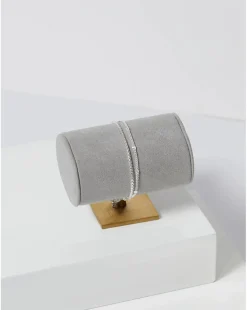 Simply Silver Sterling Silver 925 Station Diamond Cut Double Row Bracelet