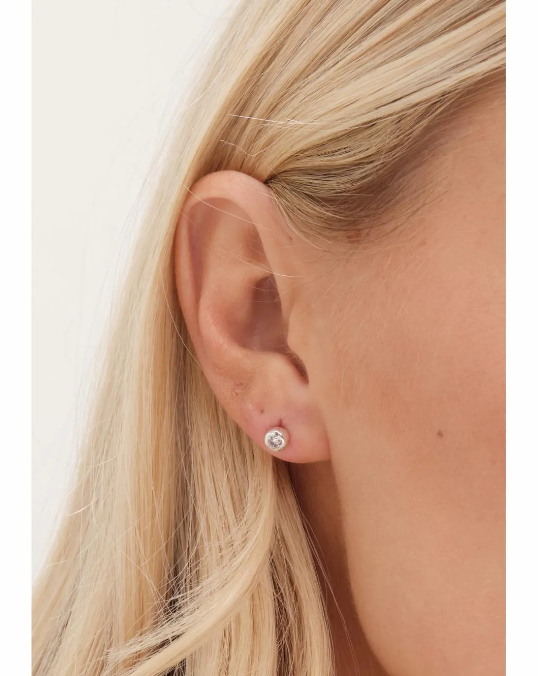 Simply Silver Sterling Silver 925 Polished And Cubic Zirconia Stud Earrings