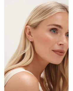 Simply Silver Sterling Silver 925 Polished And Cubic Zirconia Stud Earrings