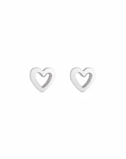 Simply Silver Sterling Silver 925 Open Heart Stud Earrings