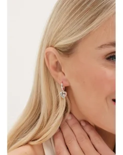 Simply Silver Sterling Silver 925 Starburst Heart Hoop Earrings