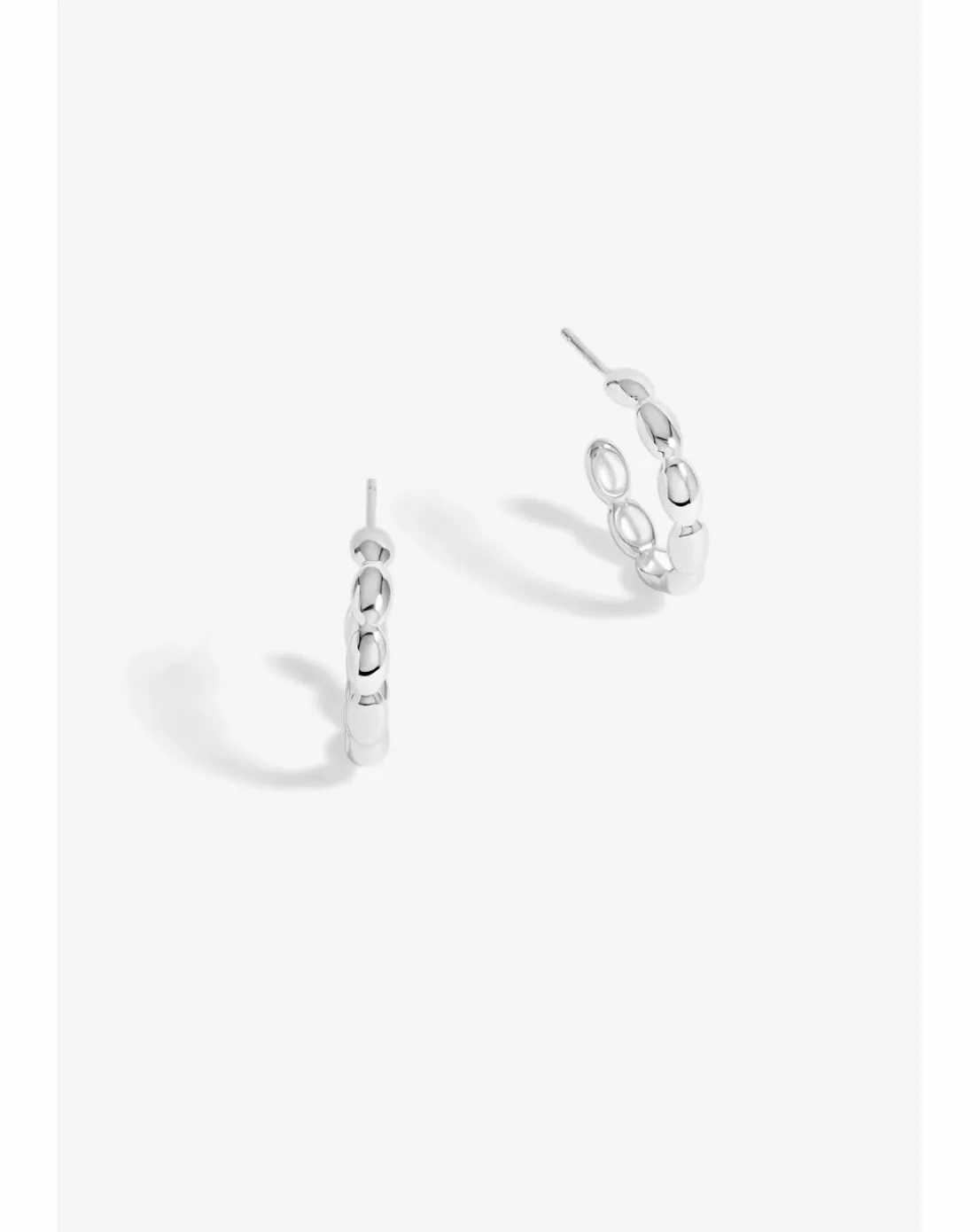 Simply Silver Sterling Silver 925 Polished Pebble Hoop Earrings