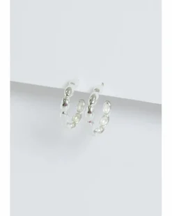 Simply Silver Sterling Silver 925 Polished Pebble Hoop Earrings
