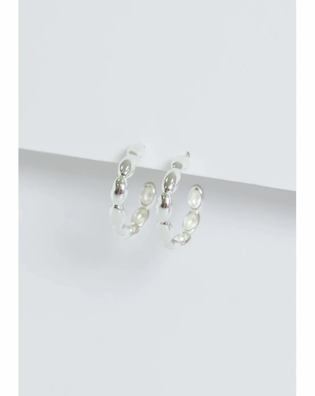 Simply Silver Sterling Silver 925 Polished Pebble Hoop Earrings