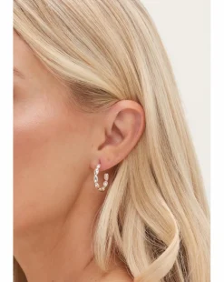 Simply Silver Sterling Silver 925 Polished Pebble Hoop Earrings