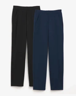 Slimma 2 Pack Pull On Tapered Trousers Extra Short