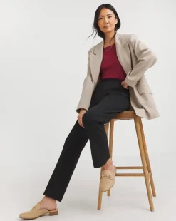 Slimma Black Comfort Fit Straight Leg Trouser Short