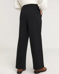 Slimma Black Comfort Fit Wide Leg Trouser Short