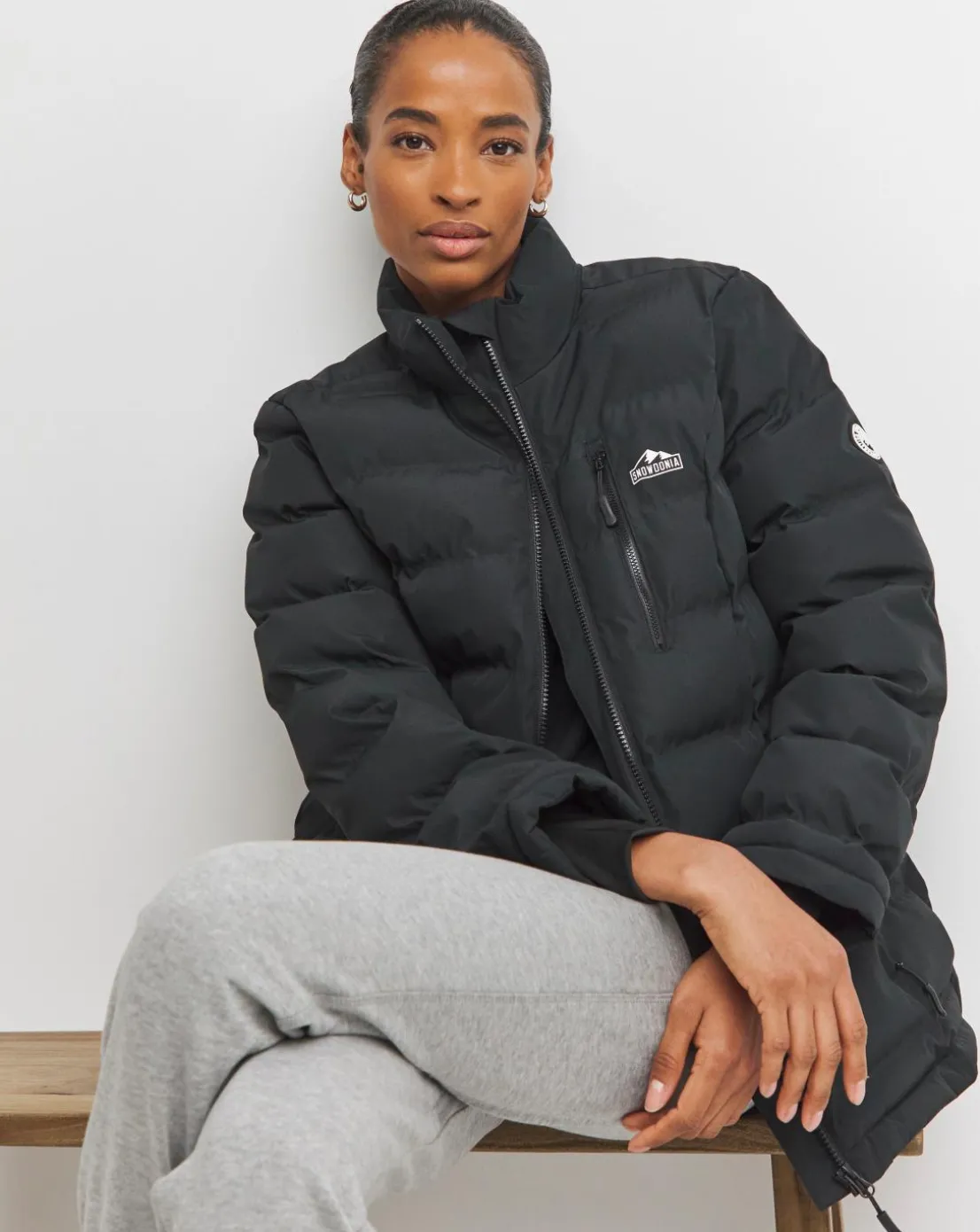 Snowdonia Black Showerproof Short Coat