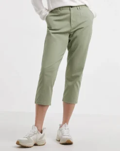 Soft Khaki Stretch Cropped Chino Trouser