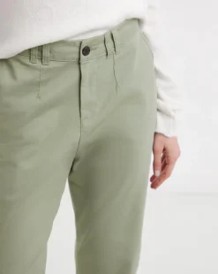 Soft Khaki Stretch Cropped Chino Trouser