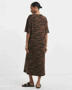 Soft Touch Half Sleeve Midi T-Shirt Dress