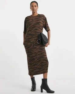 Soft Touch Half Sleeve Midi T-Shirt Dress