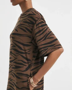 Soft Touch Half Sleeve Midi T-Shirt Dress