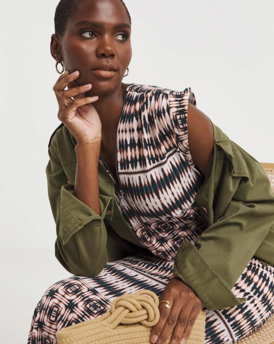 Soft Touch Jersey Midi Dress With Zip Front