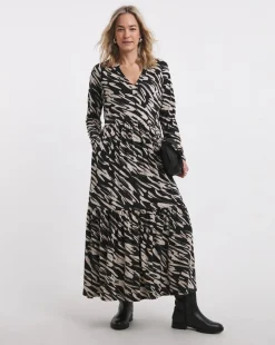 Soft Touch Long Sleeve Notch Neck Dress