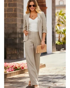 Sosandar 100% Linen Wide Leg