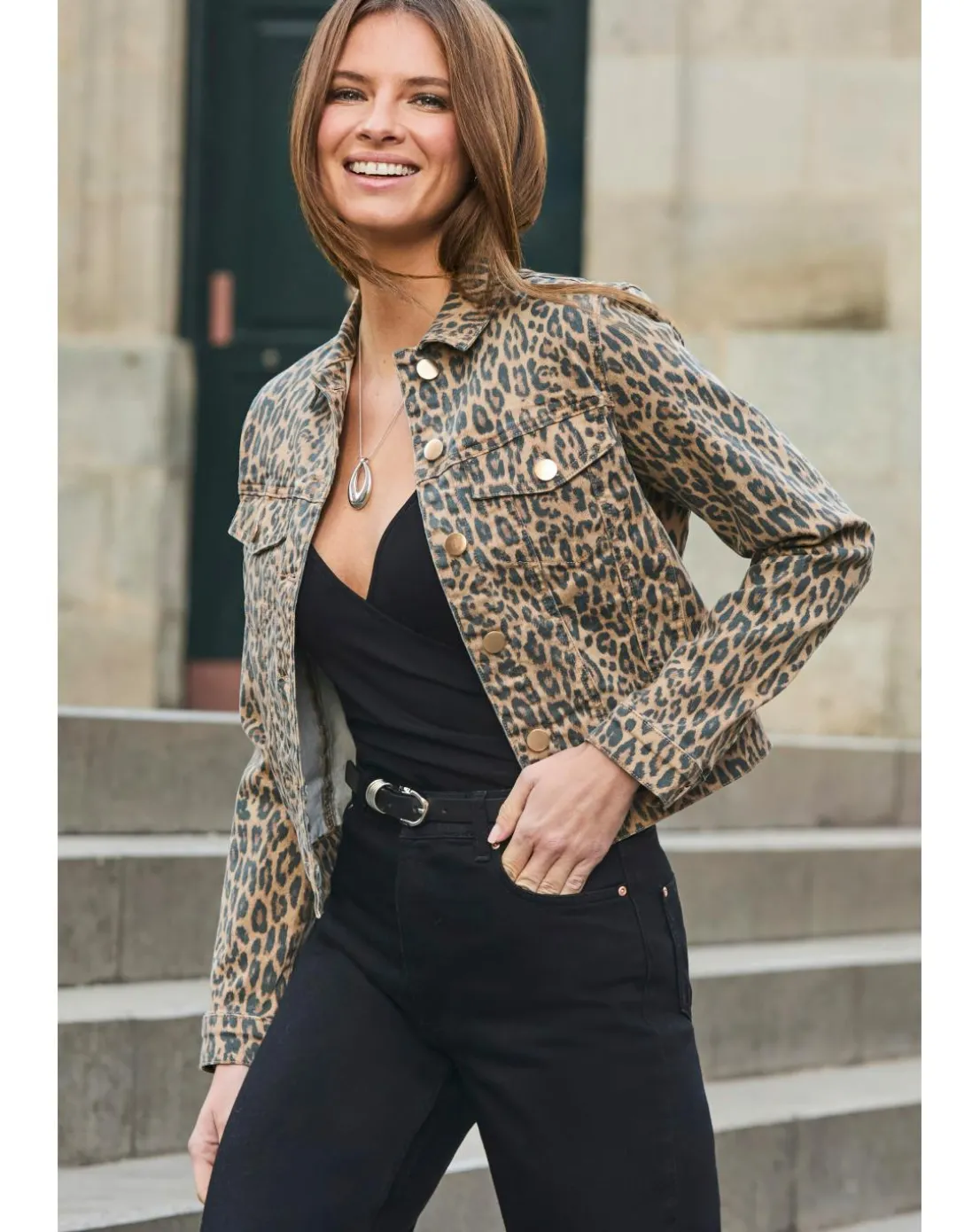 Sosandar Animal Denim Jacket