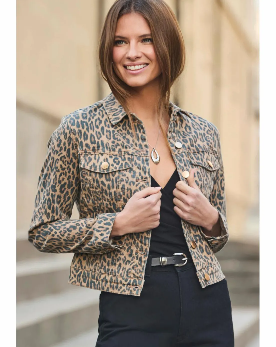 Sosandar Animal Denim Jacket