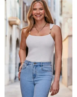 Sosandar Bead Detail Strappy Knit Top