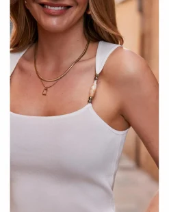 Sosandar Bead Detail Strappy Knit Top