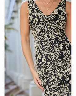 Sosandar Black & White Lace Pencil Dress