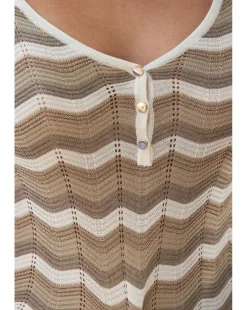 Sosandar Chevron Stripe Square Neck Jumper