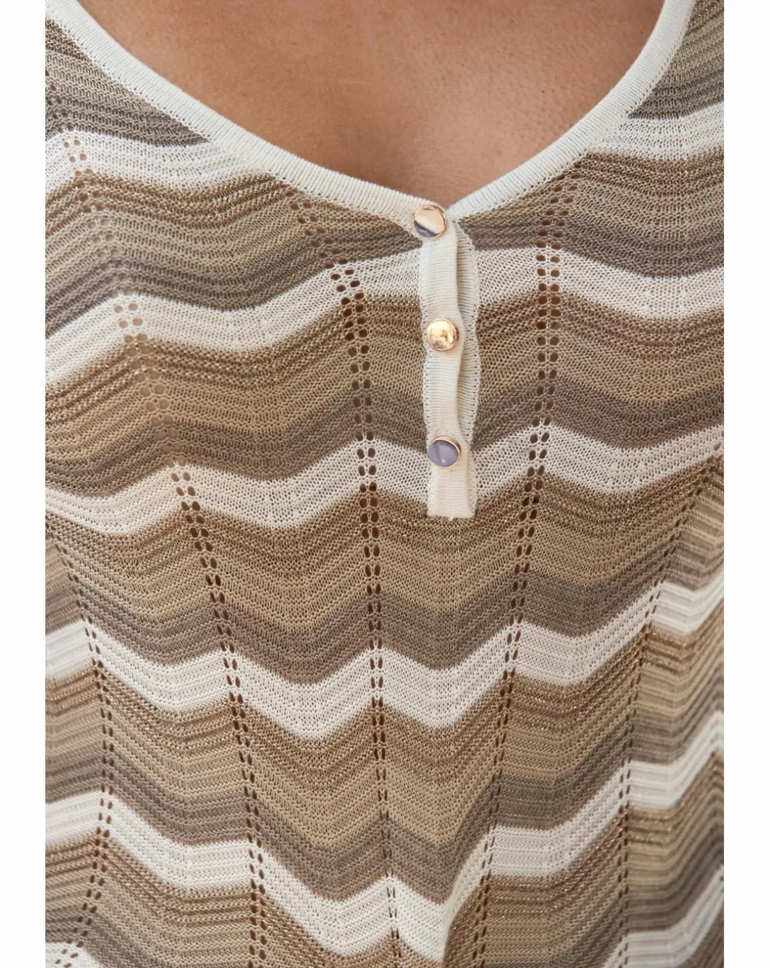 Sosandar Chevron Stripe Square Neck Jumper