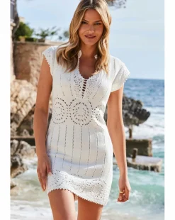 Sosandar Crochet Knit Shift Dress