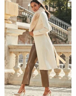 Sosandar Faux Fur Midi Cardigan