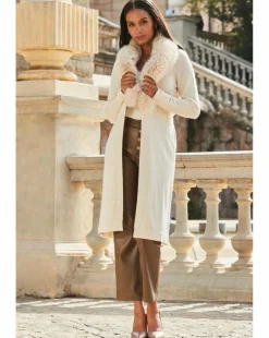 Sosandar Faux Fur Midi Cardigan