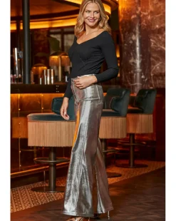 Sosandar Faux Leather Palazzo Trouser