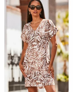 Sosandar Flutter Sleeve Shift Dress