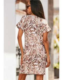 Sosandar Flutter Sleeve Shift Dress