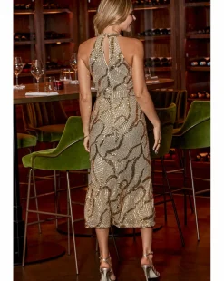 Sosandar Halterneck Sequin Midaxi Dress